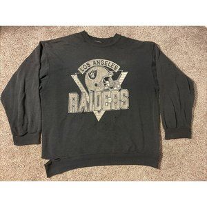 Vintage 80's Mens XL Los Angeles LA Oakland Vegas Raiders Distressed Sweatshirt